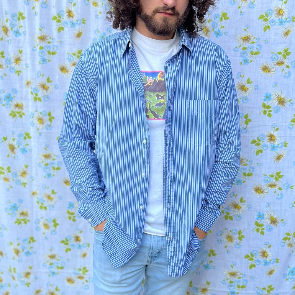 Mens St. John’s bay button up stripe shirt